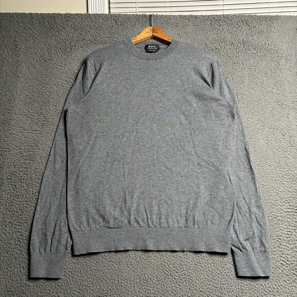 A.P.C. Rue Madame Paris Sweater Men's Large Cashmere Blend Crew Neck Pullover - Picture 3 of 13